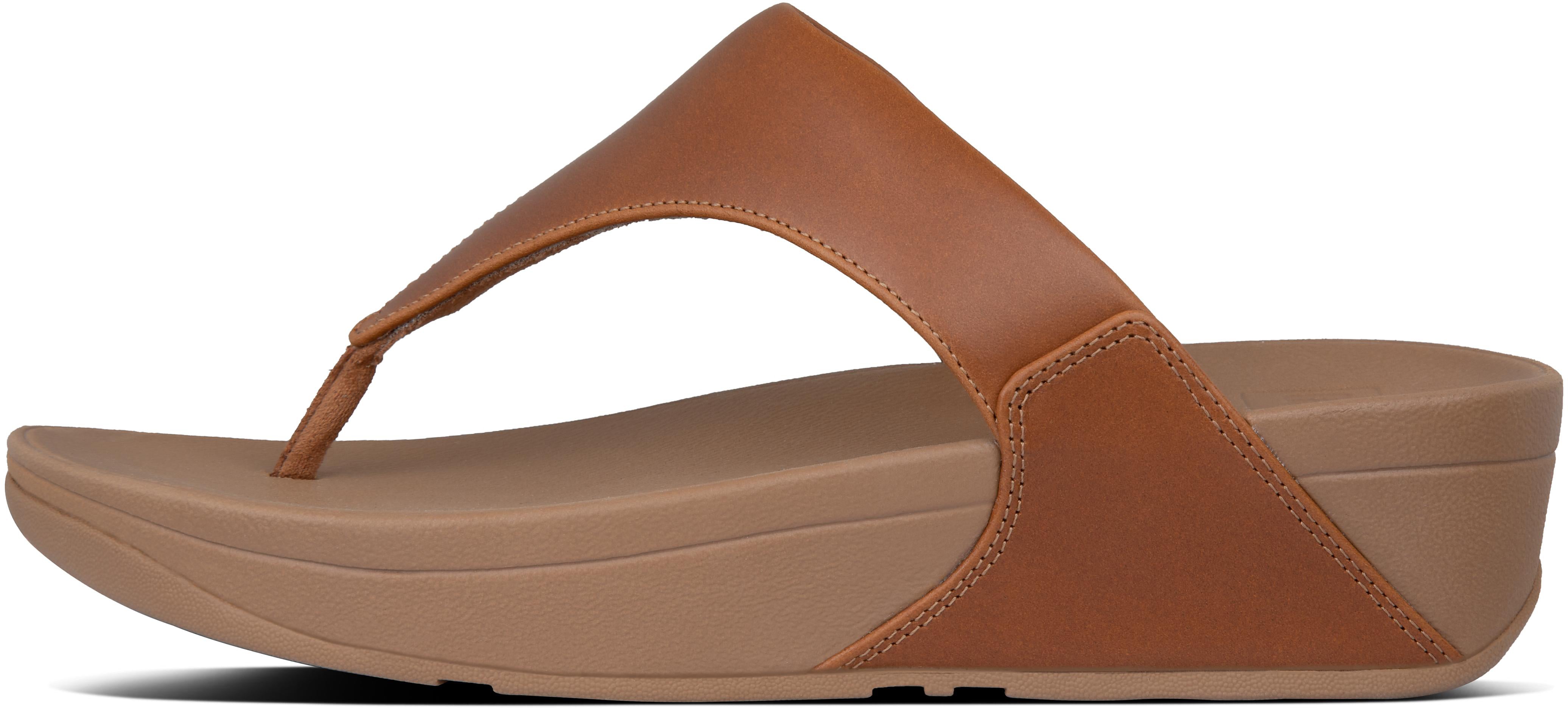 Lulu Leather Toepost in Light Tan from the side