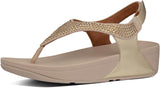 Skylar Crystal Toe-Thongs in Vintage Gold from the side