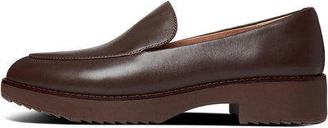 Talia Leather Loafers in Brown from the side
