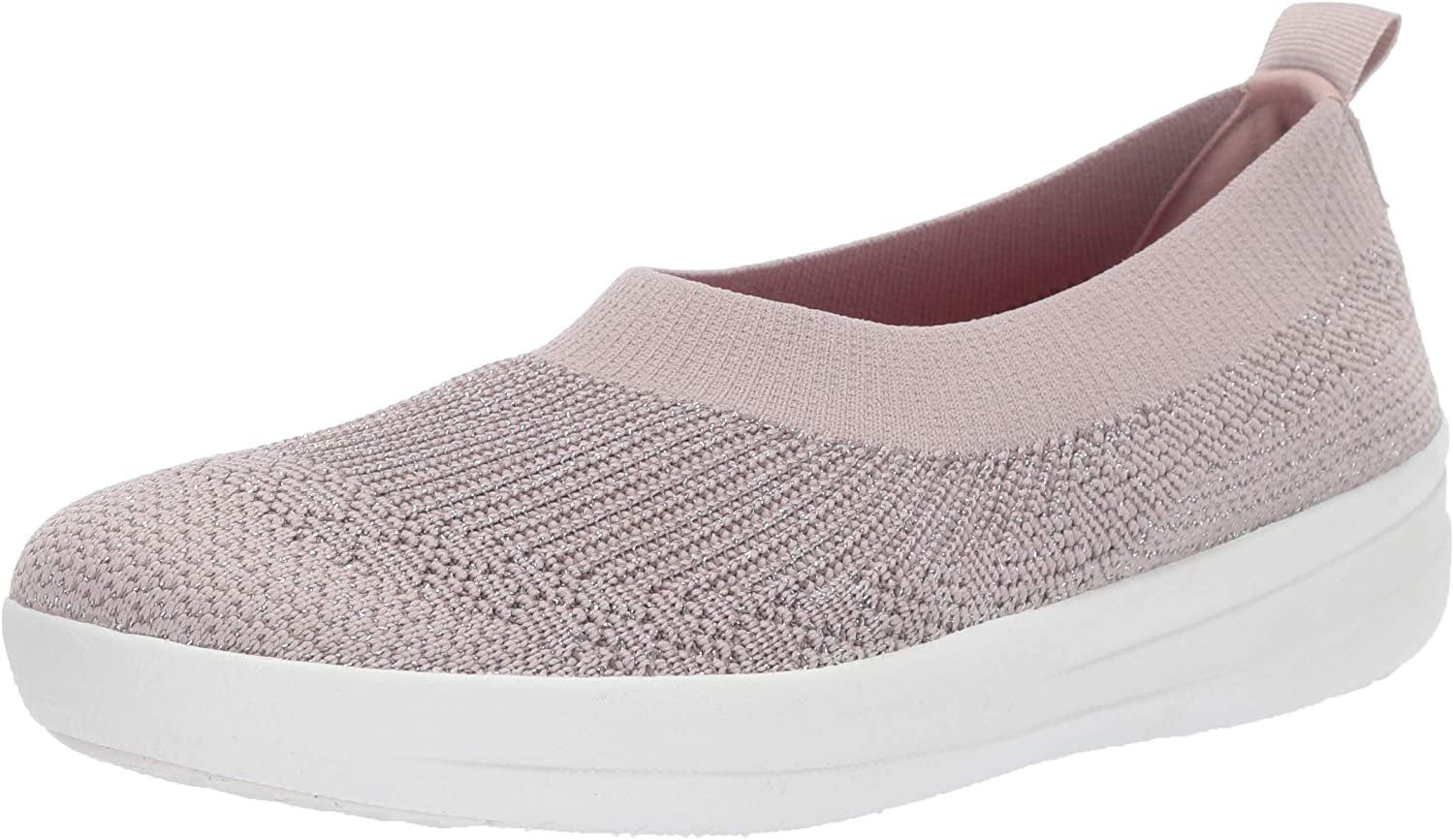 Uberknit Slip-On Ballerina in Metallic Mink from the side