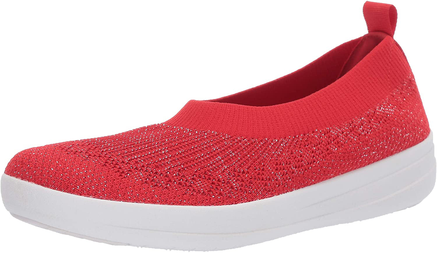 Uberknit Slip-On Ballerina in Red from the side