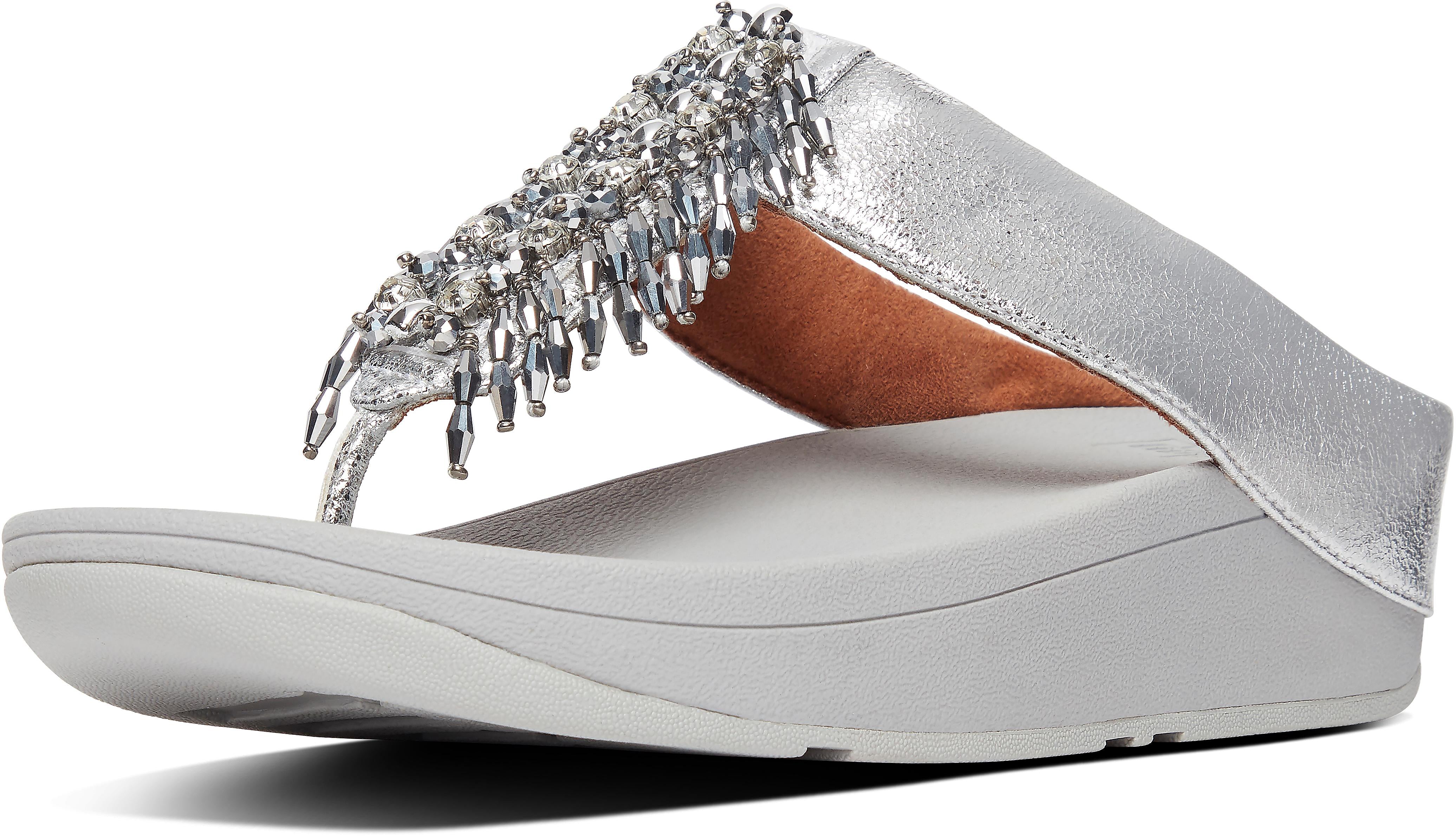 Velma Adorn Toe-Thongs in Silver from the side