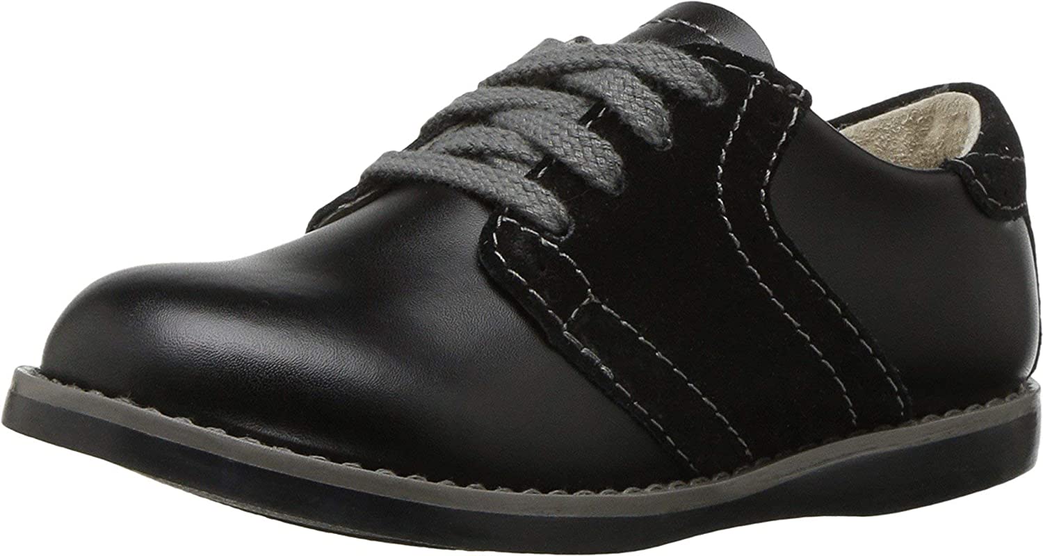 Footmates Connor Toddler Shoe (age 2-4 years) in Black/Black view from the front