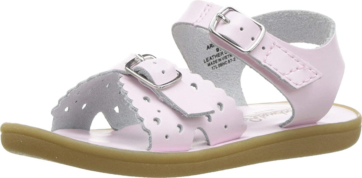 Girl's Footmates Ariel Infant Sandal (age 0-24 months) in Rose view from the front