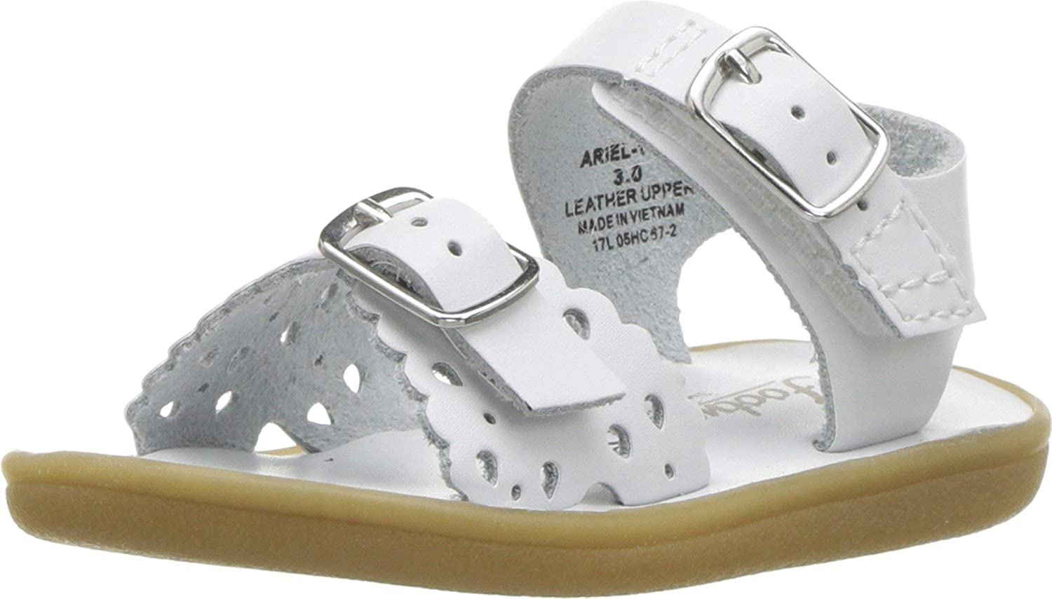 Girl's Footmates Ariel Infant Sandal (age 0-24 months) in White view from the front