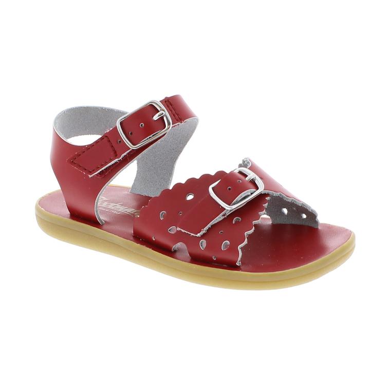 Girl's Footmates Ariel Toddler Sandal (age 2-4 years) in Apple Red view from the front