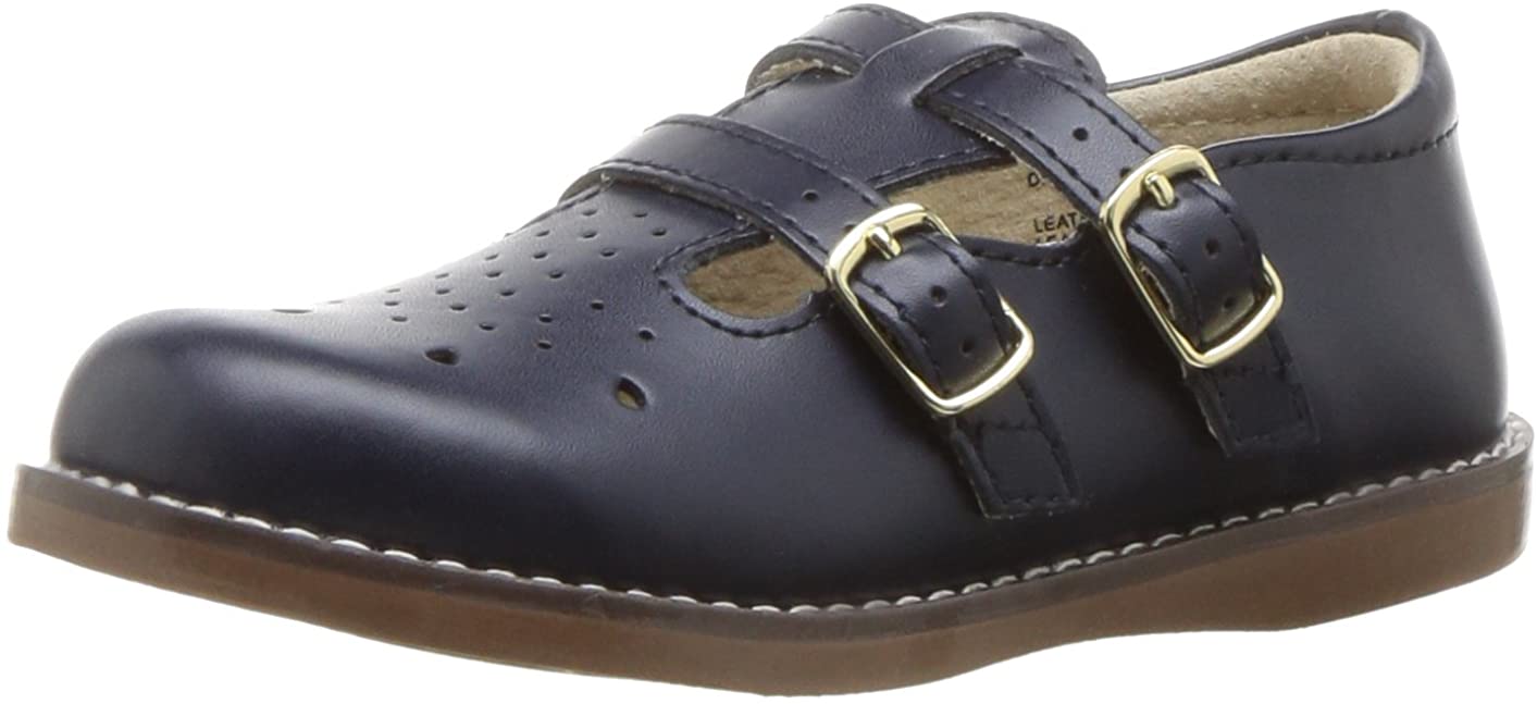 Girl's Footmates Danielle Infant Shoe (age 0-24 months) in Navy view from the front