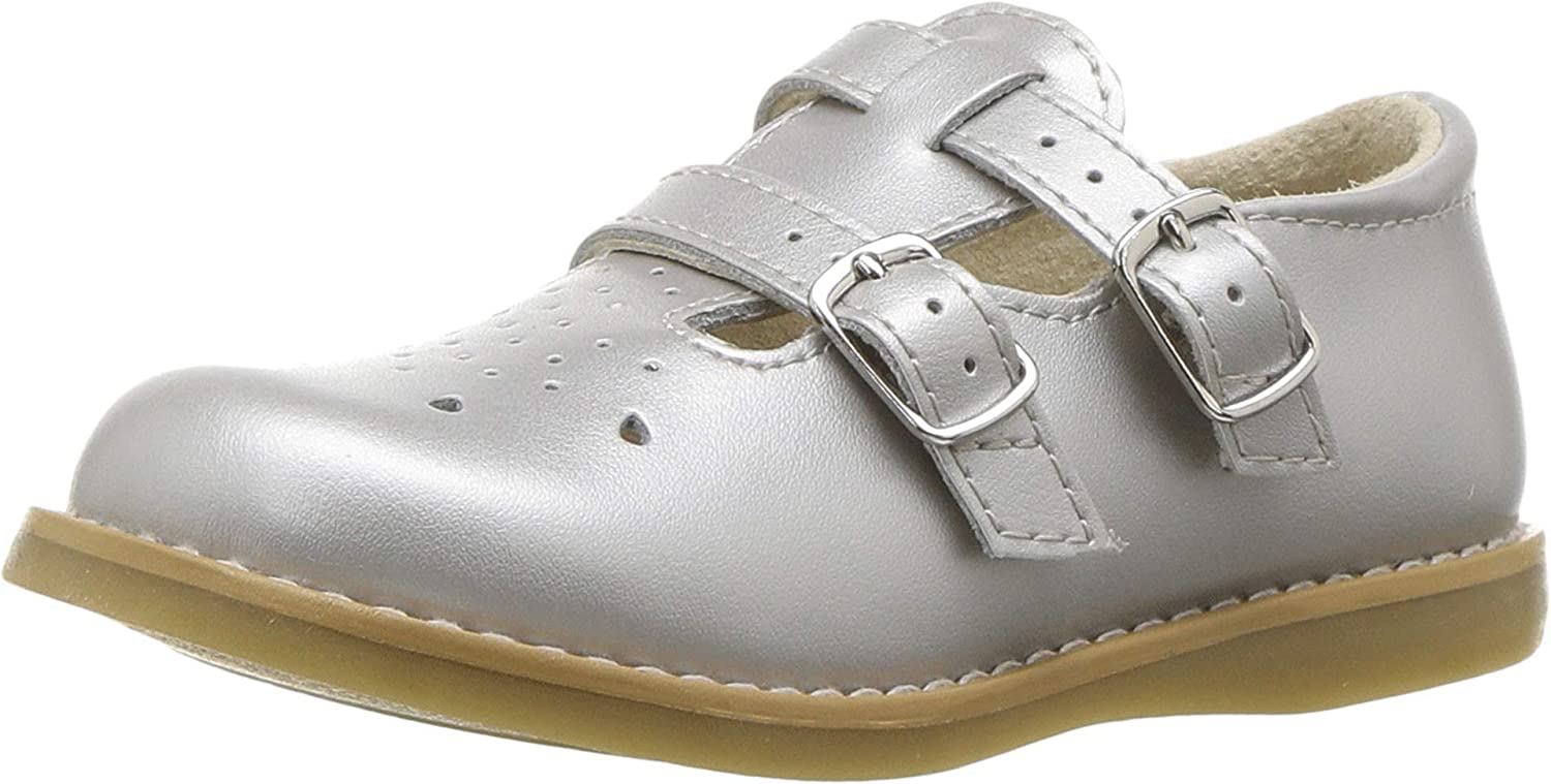 Girl's Footmates Danielle Toddler Shoe (age 2-4 years) in Silver view from the front