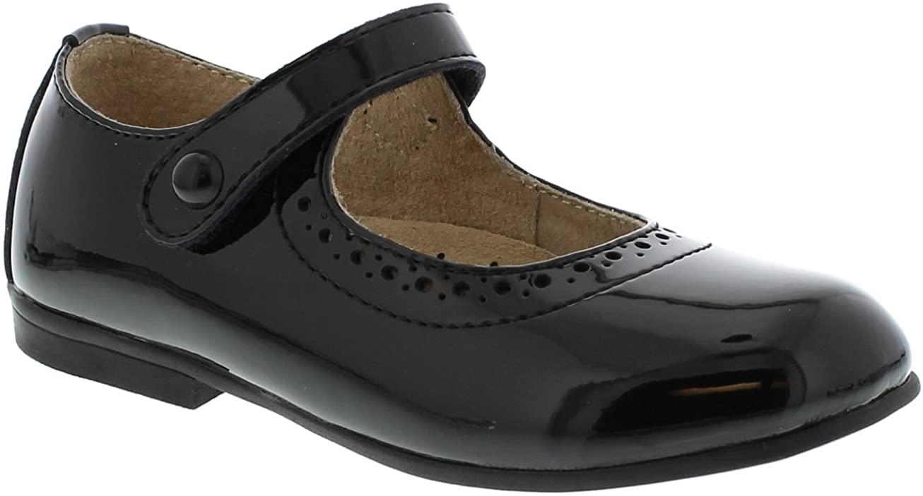 Girl's Footmates Emma Infant Mary Jane (age 0-24 months) in Black Patent view from the front