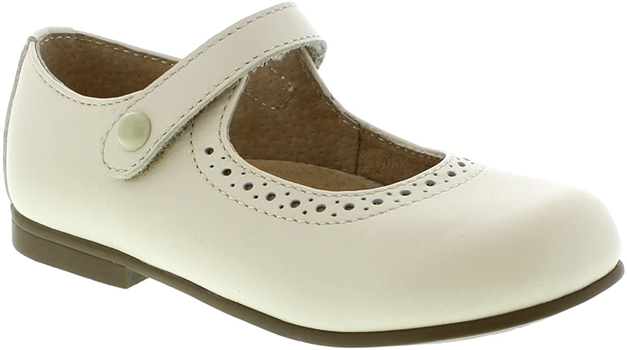 Girl's Footmates Emma Infant Mary Jane (age 0-24 months) in Bone Pearlized view from the front