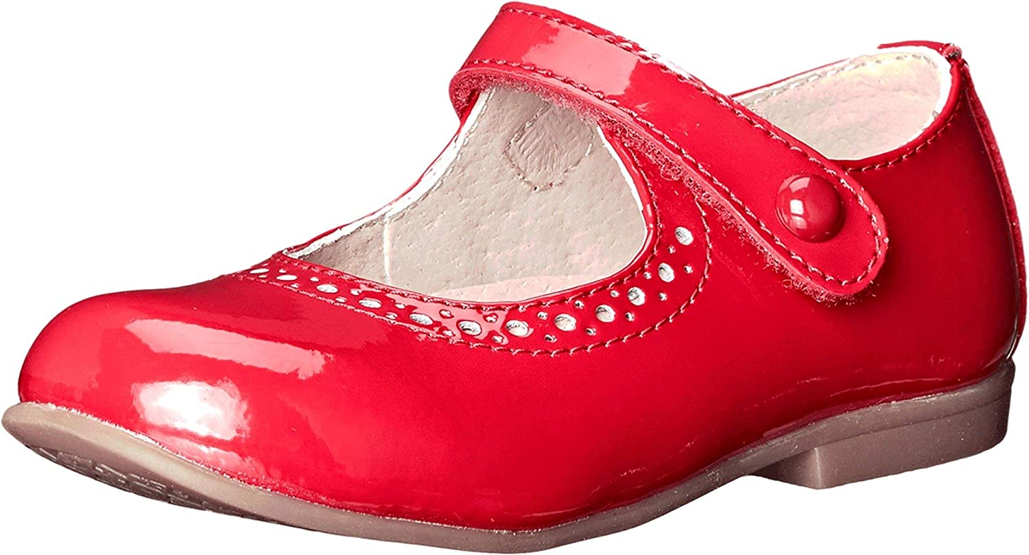 Girl's Footmates Emma Infant Mary Jane (age 0-24 months) in Red Patent view from the front