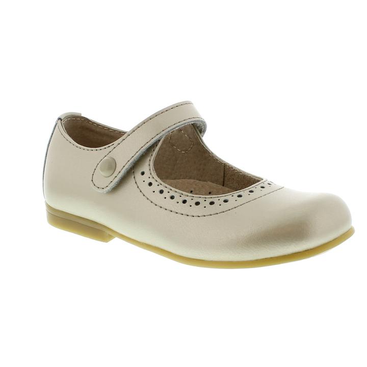 Girl's Footmates Emma Toddler Mary Jane (age 2-4 years) in Soft Gold view from the front