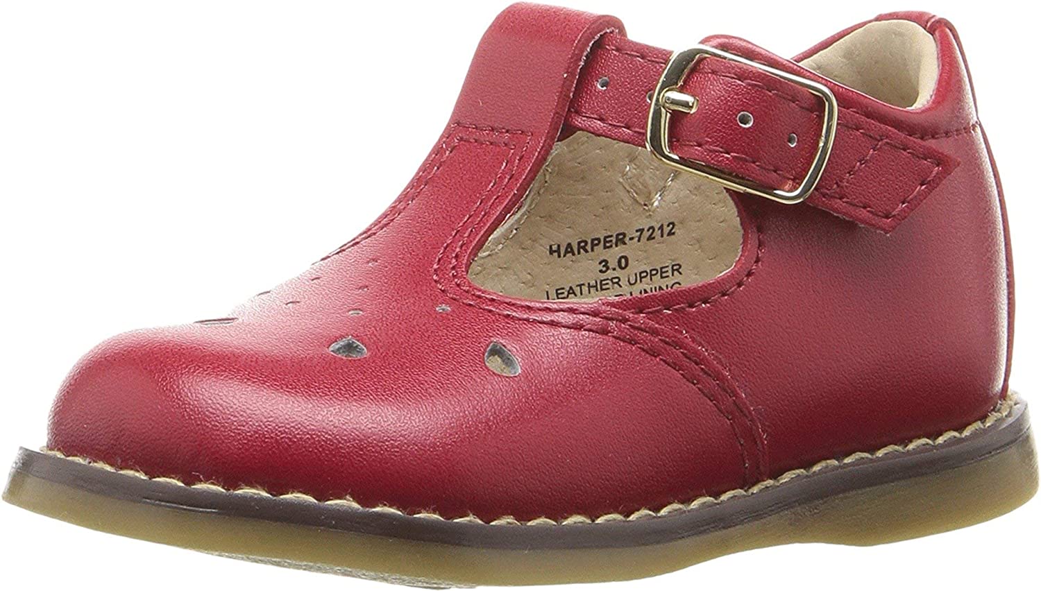 Girl's Footmates Harper Infant Mary Jane (age 0-24 months) in Apple Red view from the front