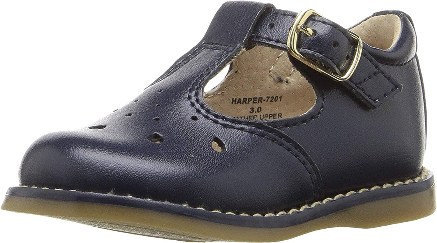 Girl's Footmates Harper Infant Mary Jane (age 0-24 months) in Navy view from the front