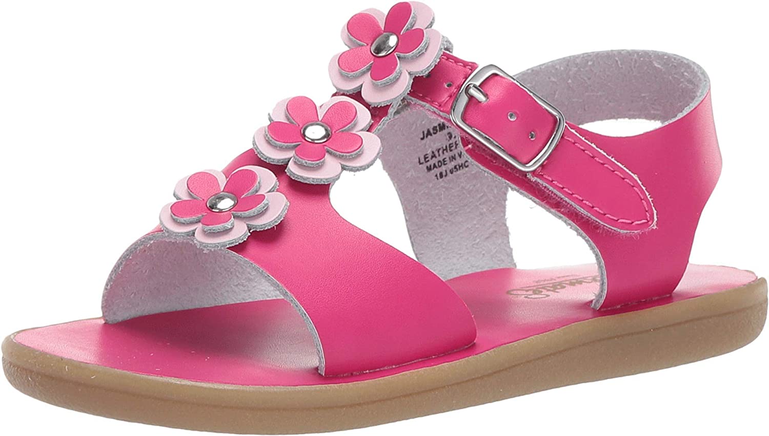 Girl's Footmates Jasmine Infant Sandal (age 0-24 months) in Hot Pink view from the front