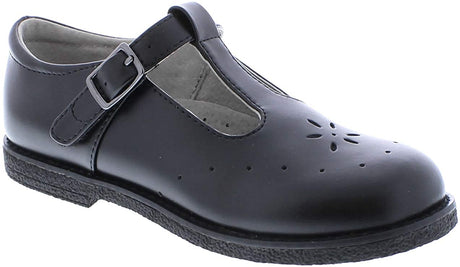 Girl's Footmates Sherry BTS Youth Mary Jane (age 4-12 years) in Black view from the front