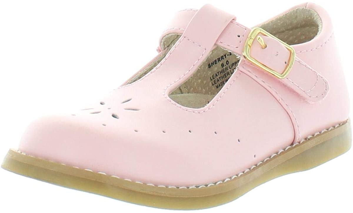 Girl's Footmates Sherry Youth Mary Jane (age 4-12 years) in Pink view from the front