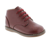Girl's Footmates Tammy Infant Shoe (age 0-24 months) in Burgundy view from the front