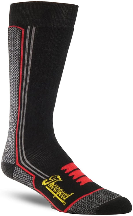Heavy Duty Crew Sock in Black color from the side view