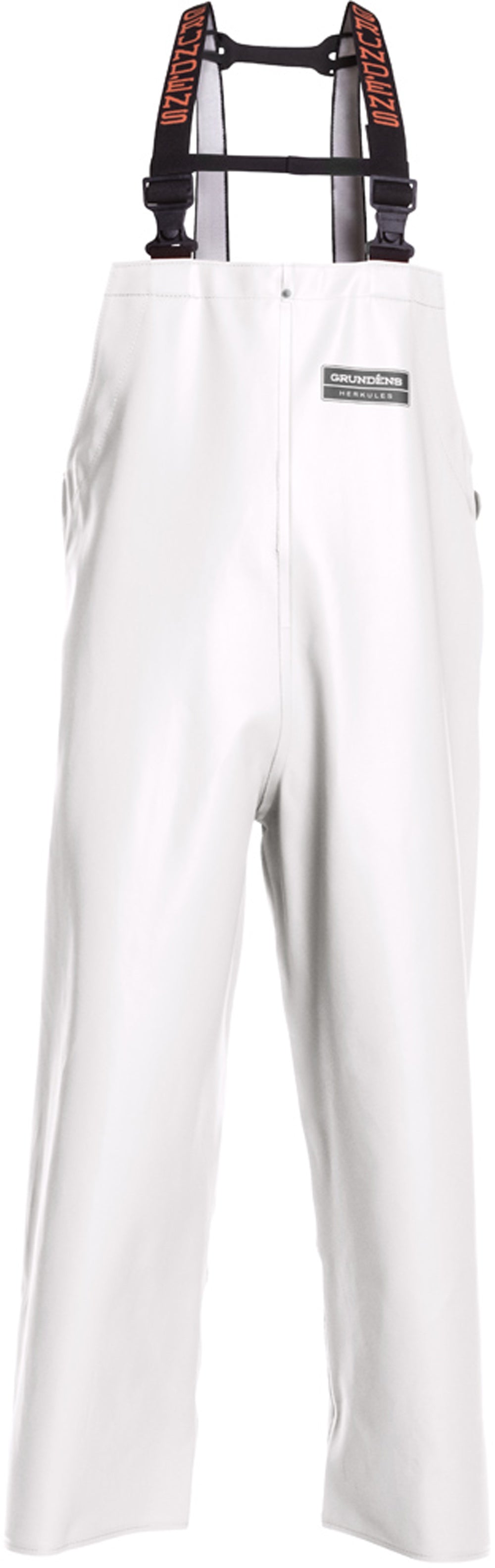 Herkules 16 Bib Pant in White color from the front view