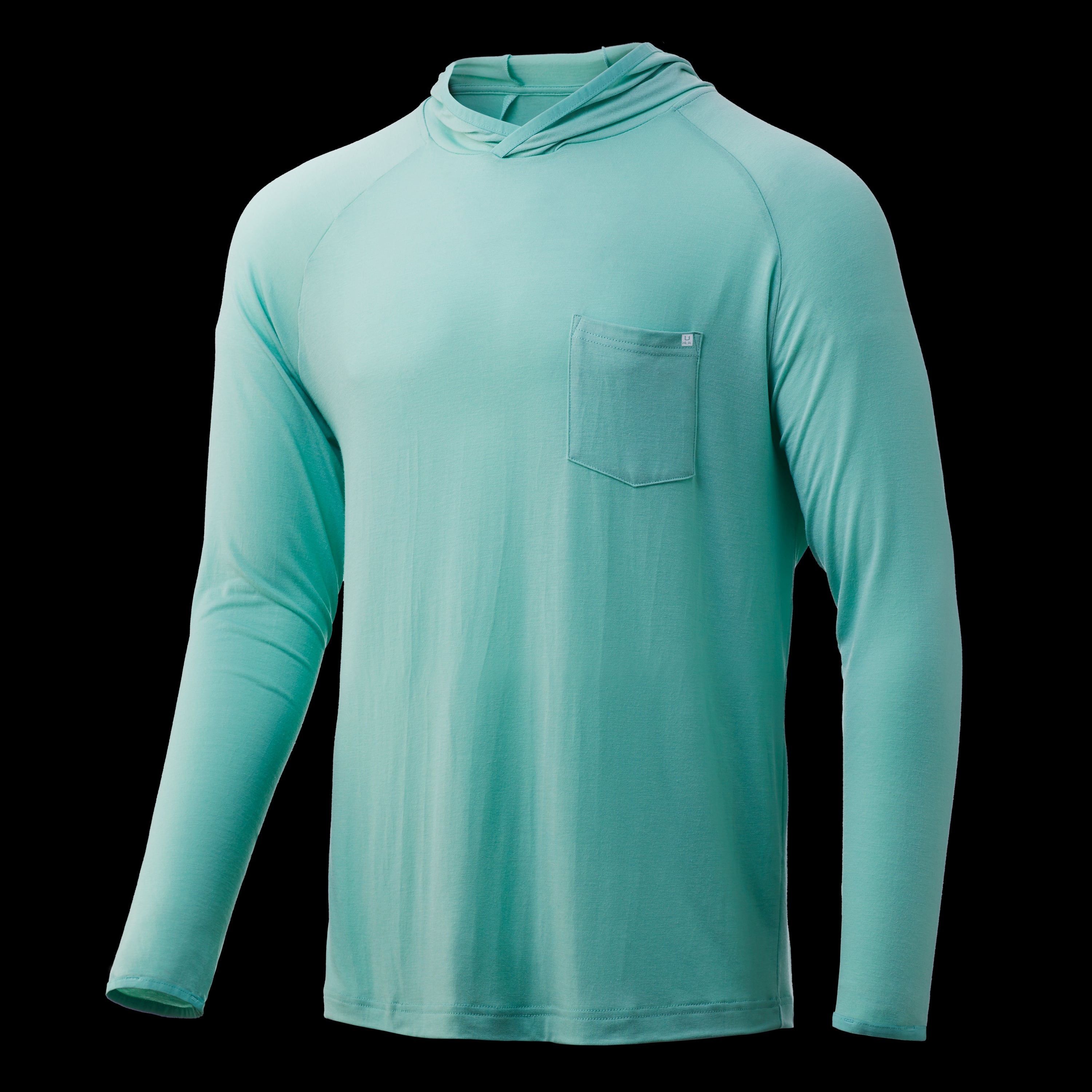 Huk Waypoint Hoodie in Lichen color from the front