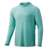 Huk Waypoint Hoodie in Lichen color from the front
