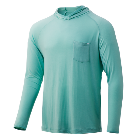 Huk Waypoint Hoodie in Lichen color from the front
