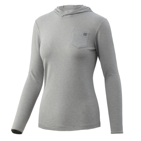 W Huk Waypoint Hoodie in Grey color from the front