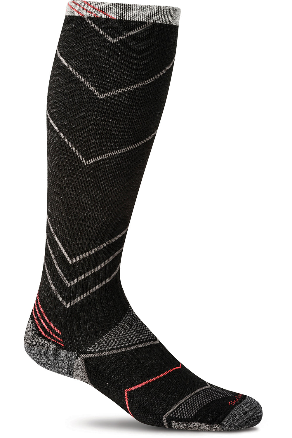Sockwell Men's Incline Over-The-Calf Moderate Graduated Compression Sock in Black color from the side