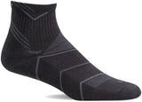 Sockwell Women's Incline Quarter Sock in Black Solid color from the side