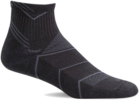 Sockwell Women's Incline Quarter Sock in Black Solid color from the side