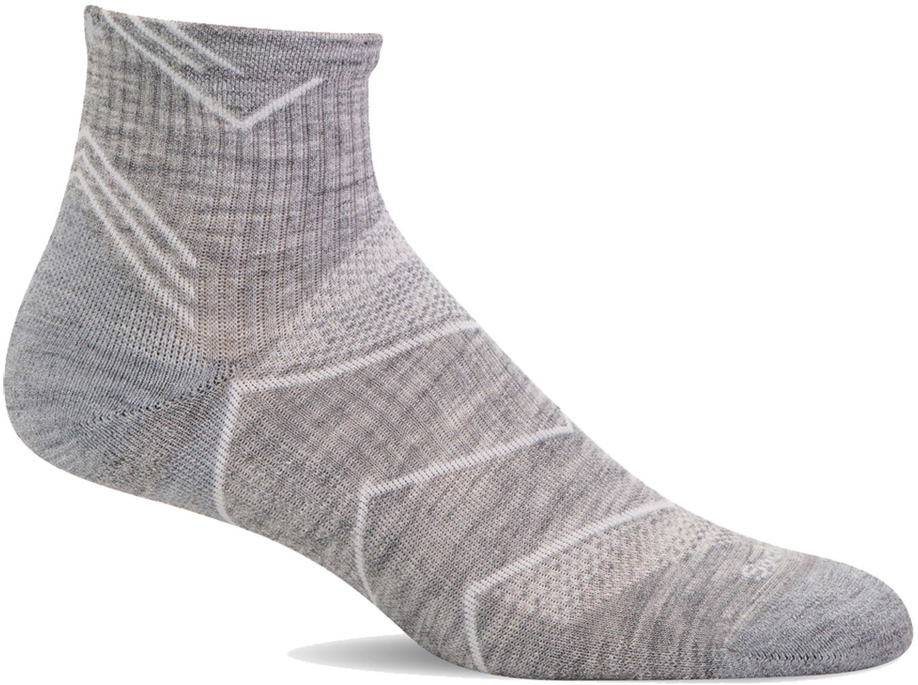 Sockwell Women's Incline Quarter Sock in Grey SMU color from the side