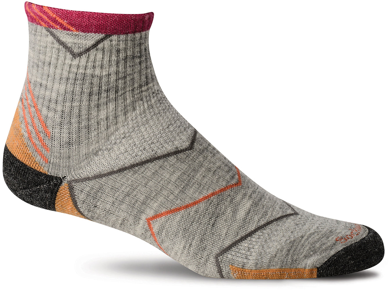 Sockwell Women's Incline Quarter Sock in Grey color from the side