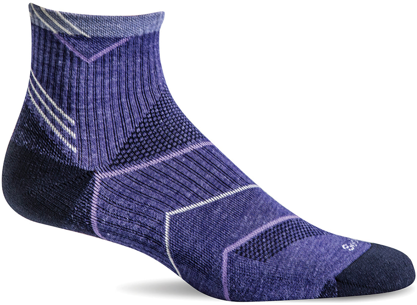Sockwell Women's Incline Quarter Sock in Hyacinth color from the side