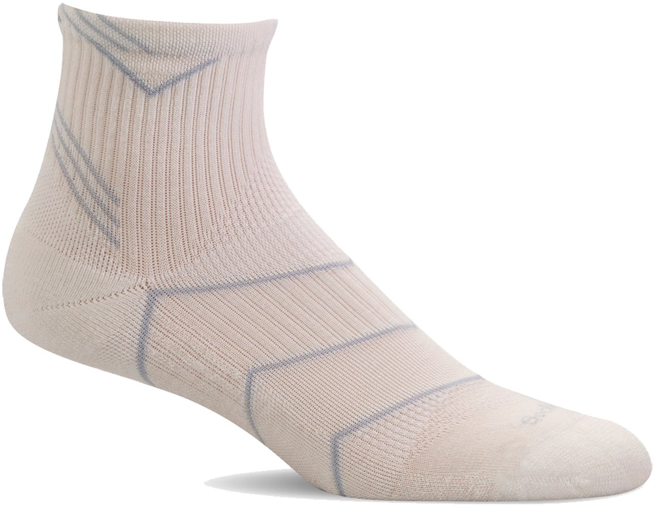 Sockwell Women's Incline Quarter Sock in Natural/Black color from the side