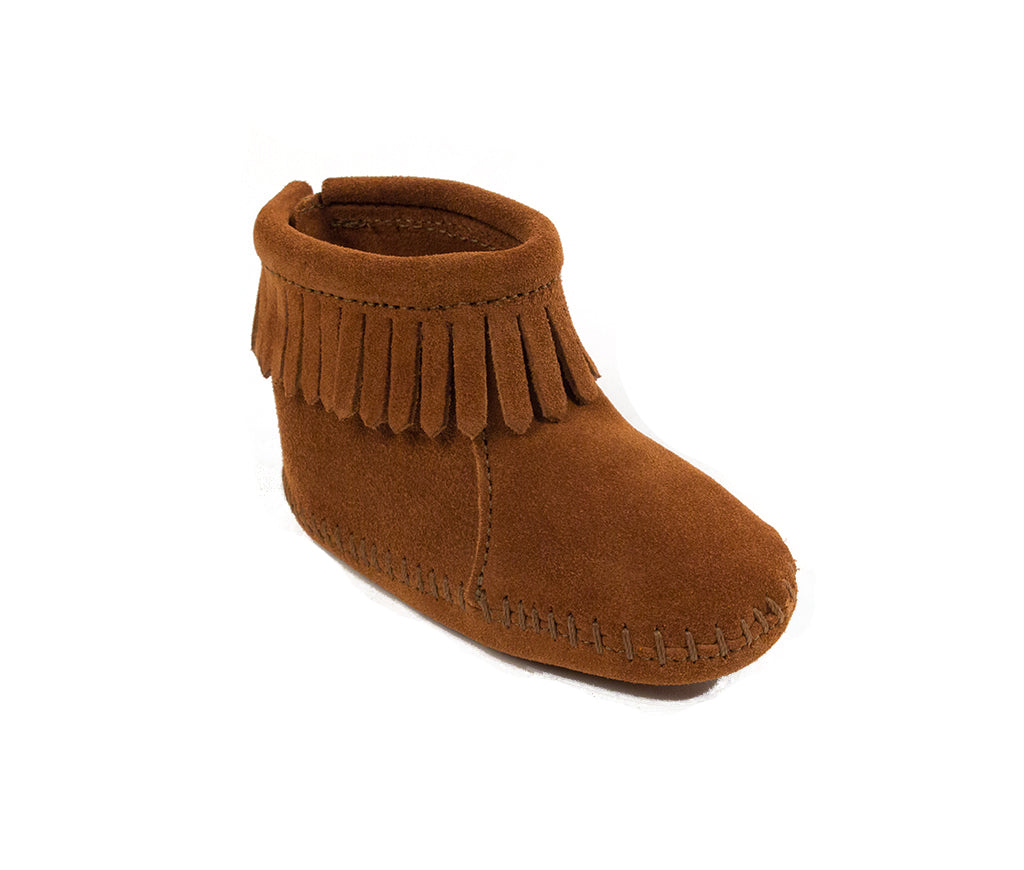 Infant's Minnetonka Back Flap Boot Brown in Brown                                                                                           