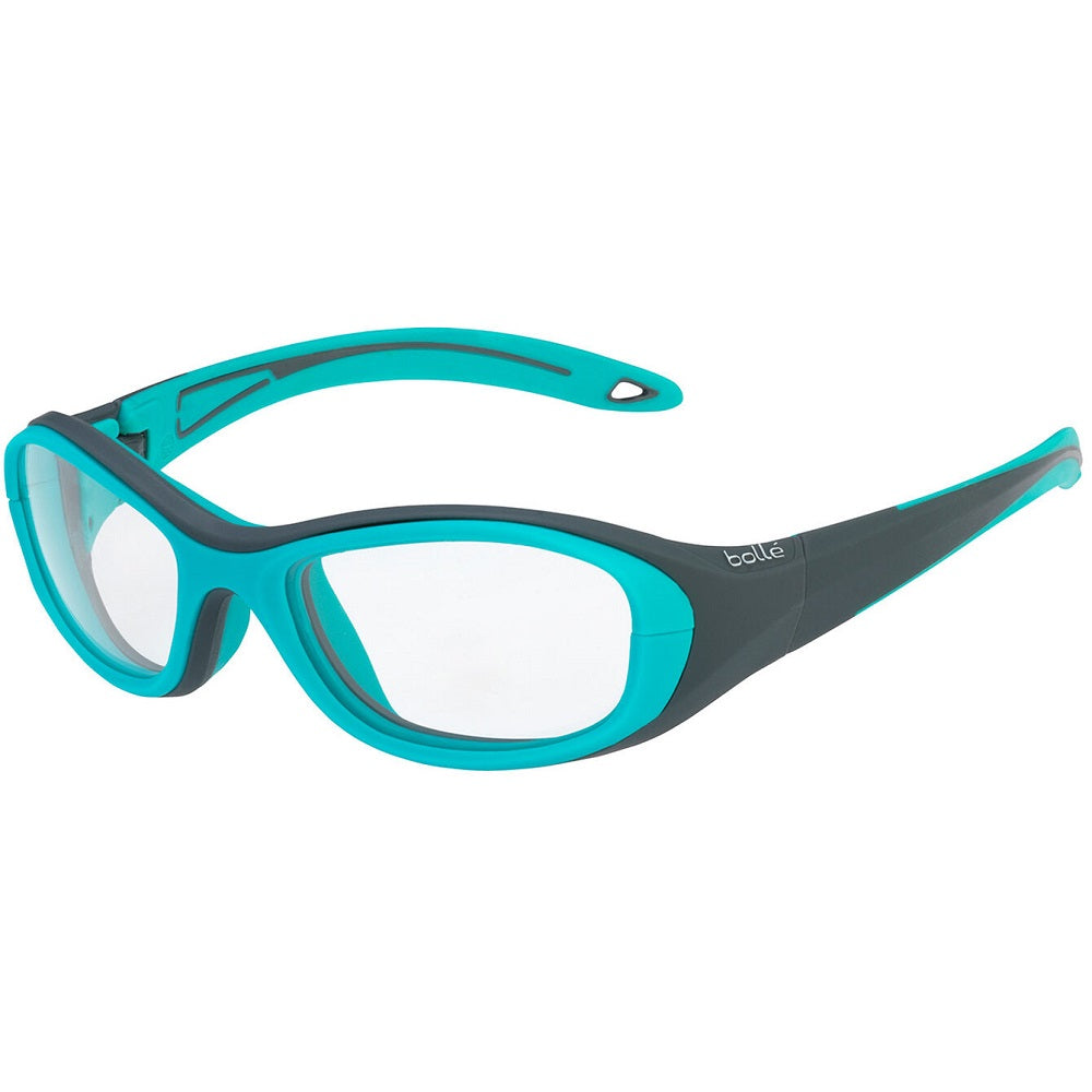 Kids Bolle Coverage Sports Protective Glasses Black Turquoise Matte