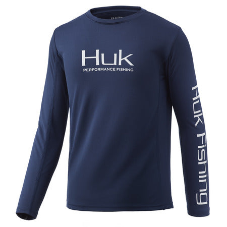 Kids Huk Huk Icon X Long Sleeve Shirt in Sargasso Sea from the front