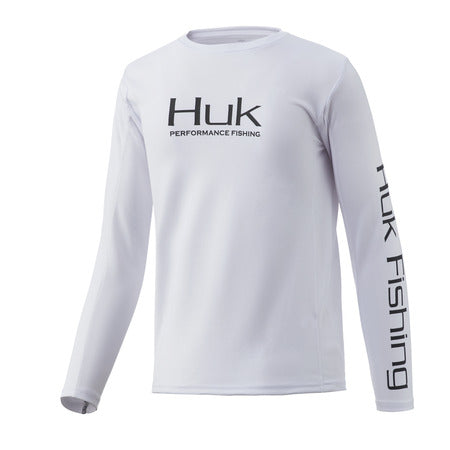 Kids Huk Huk Icon X Long Sleeve Shirt in White from the front