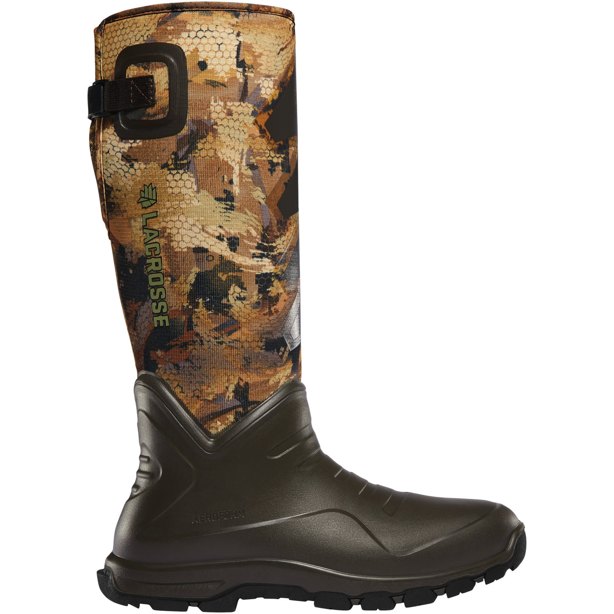 LaCrosse Men's AeroHead Sport 16" 3.5mm Waterproof Hunting Boot in Gore Optifade Waterfowl Marsh from the side