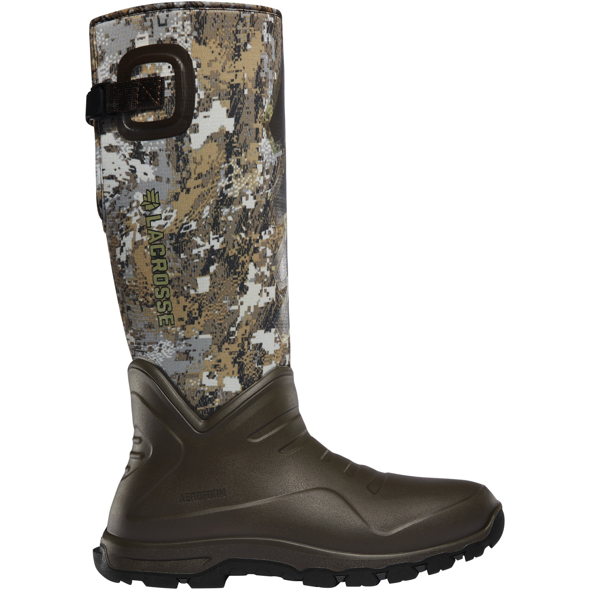 LaCrosse Men's Aerohead Sport 16" 7.0mm Waterproof Hunting Boot in Optifade Elevated Ii from the side