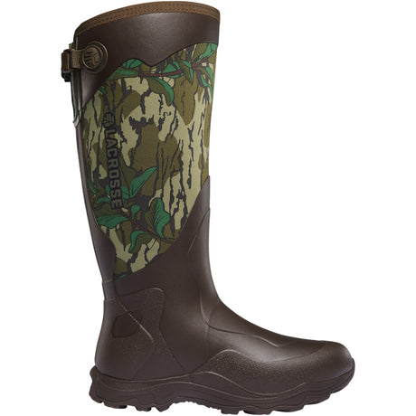 LaCrosse Men's Alpha Agility 17" Waterproof Hunting Boot in Mossy Oak Green Leaf from the side