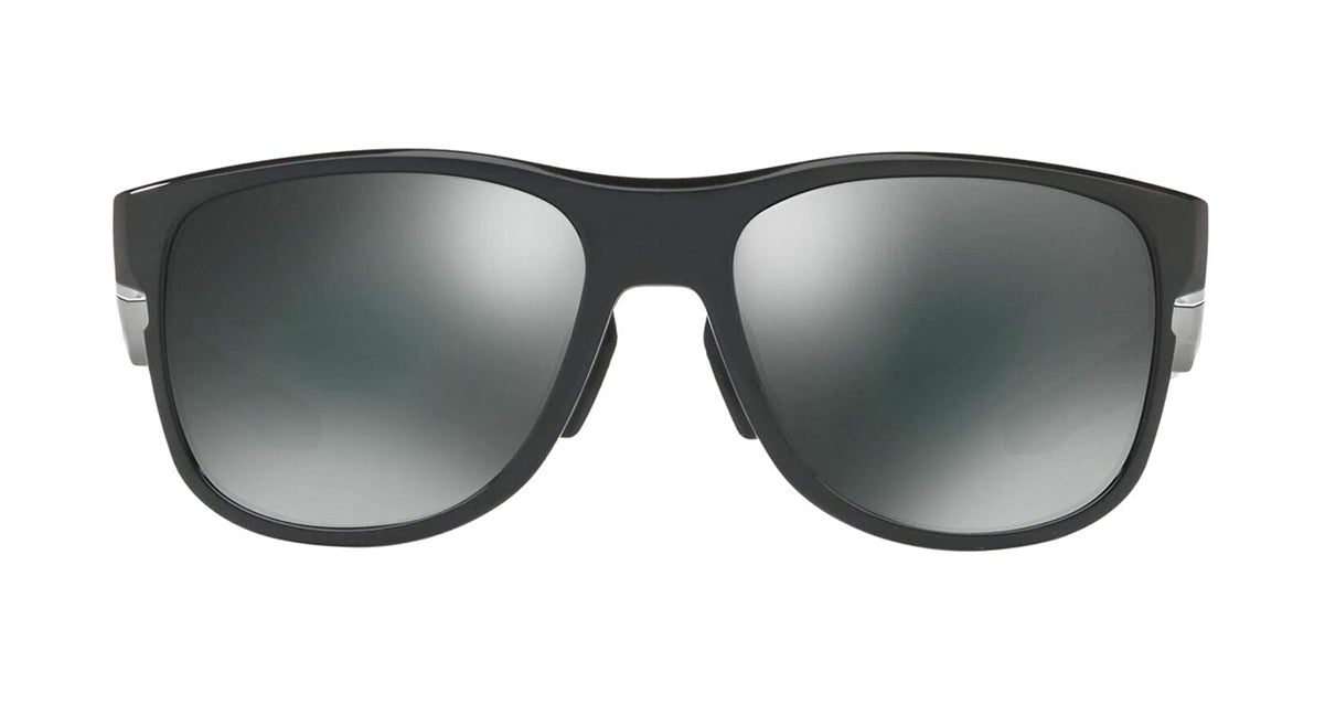 Men's Oakley Crossrange R Asia Fit Sunglasses in Polished Black/Black Iridium from the front view