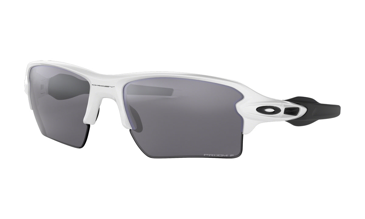 Men's Oakley Flak 2.0 XL Sunglasses in Polished White/Prizm Black Polarized from the front view