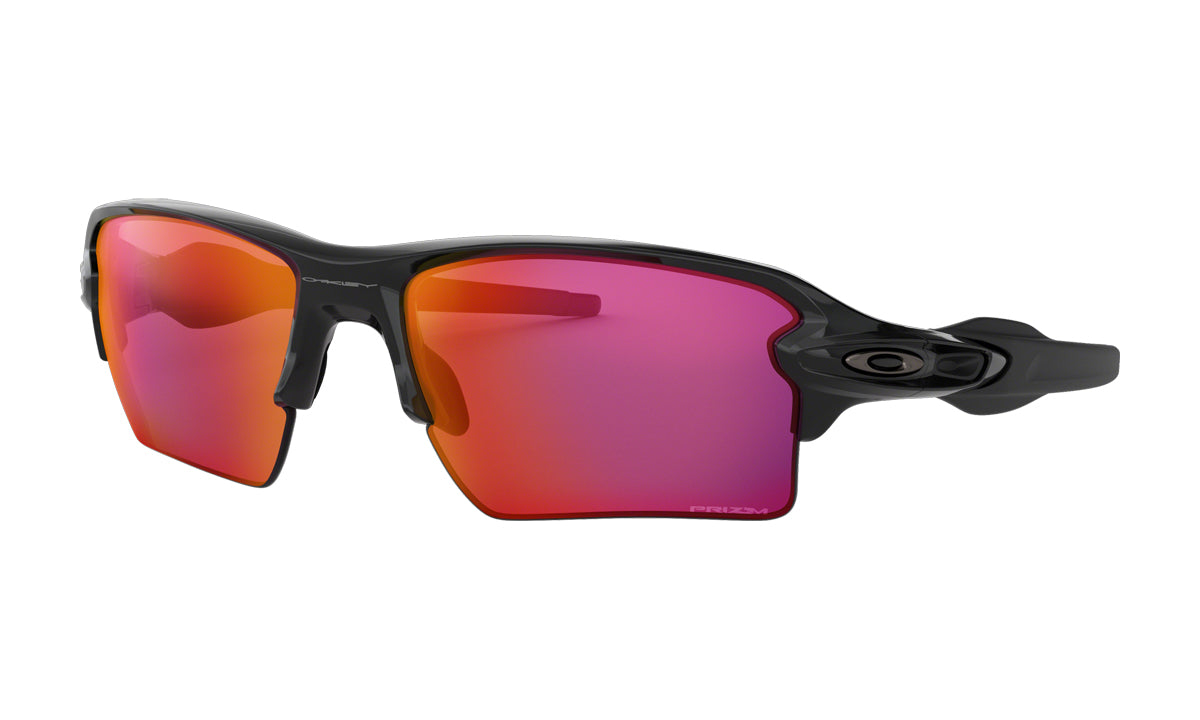 Men's Oakley Flak 2.0 XL Team Colors Sunglasses in Polished Black/Prizm Field from the front view