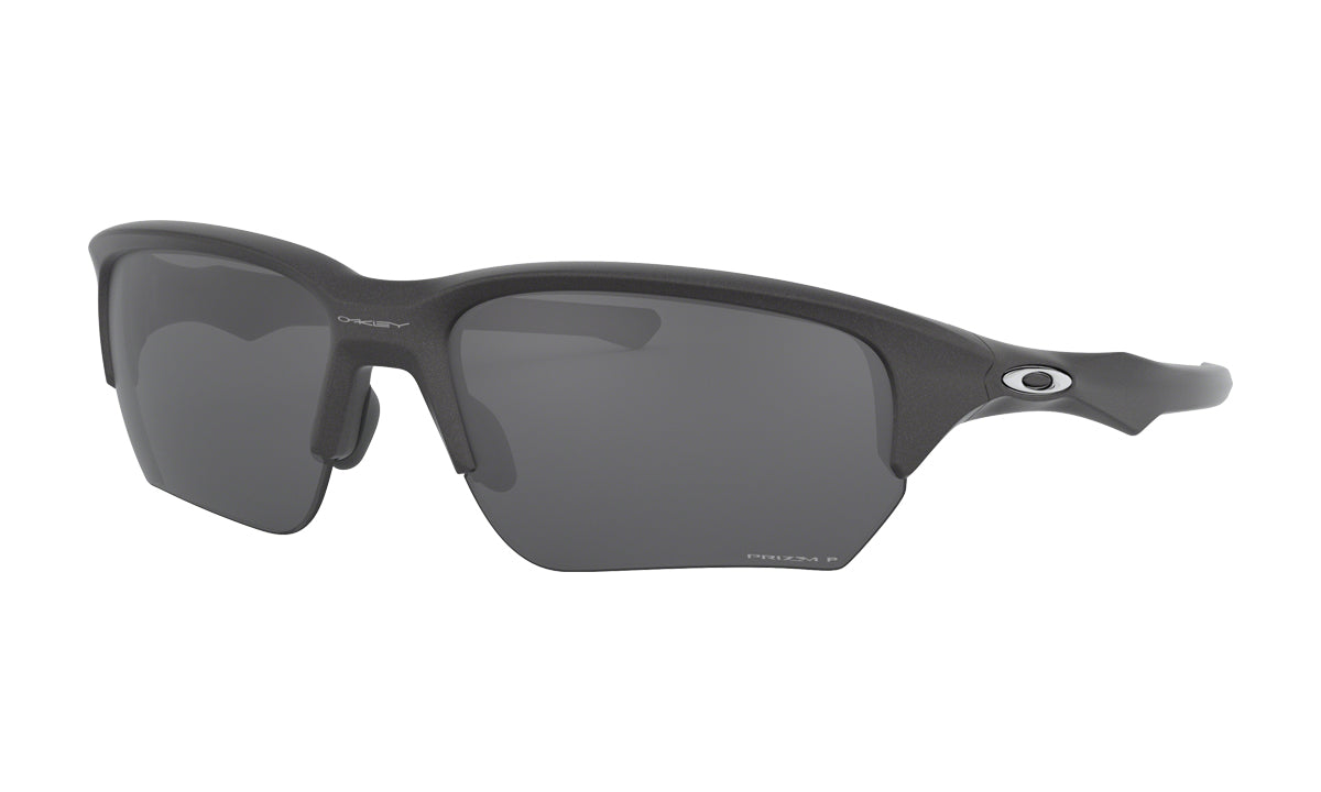 Men's Oakley Flak Beta Asia Fit Sunglasses in Steel/Prizm Black Polarized from the front view