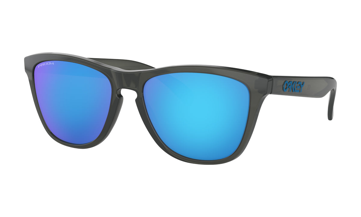 Men's Oakley Frogskins Asia Fit Sunglasses in Grey Smoke/Prizm Sapphire from the front view
