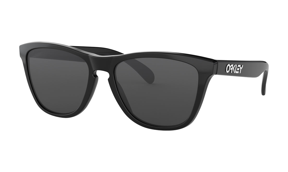 Men's Oakley Frogskins Asia Fit Sunglasses in Polished Black/Grey from the front view
