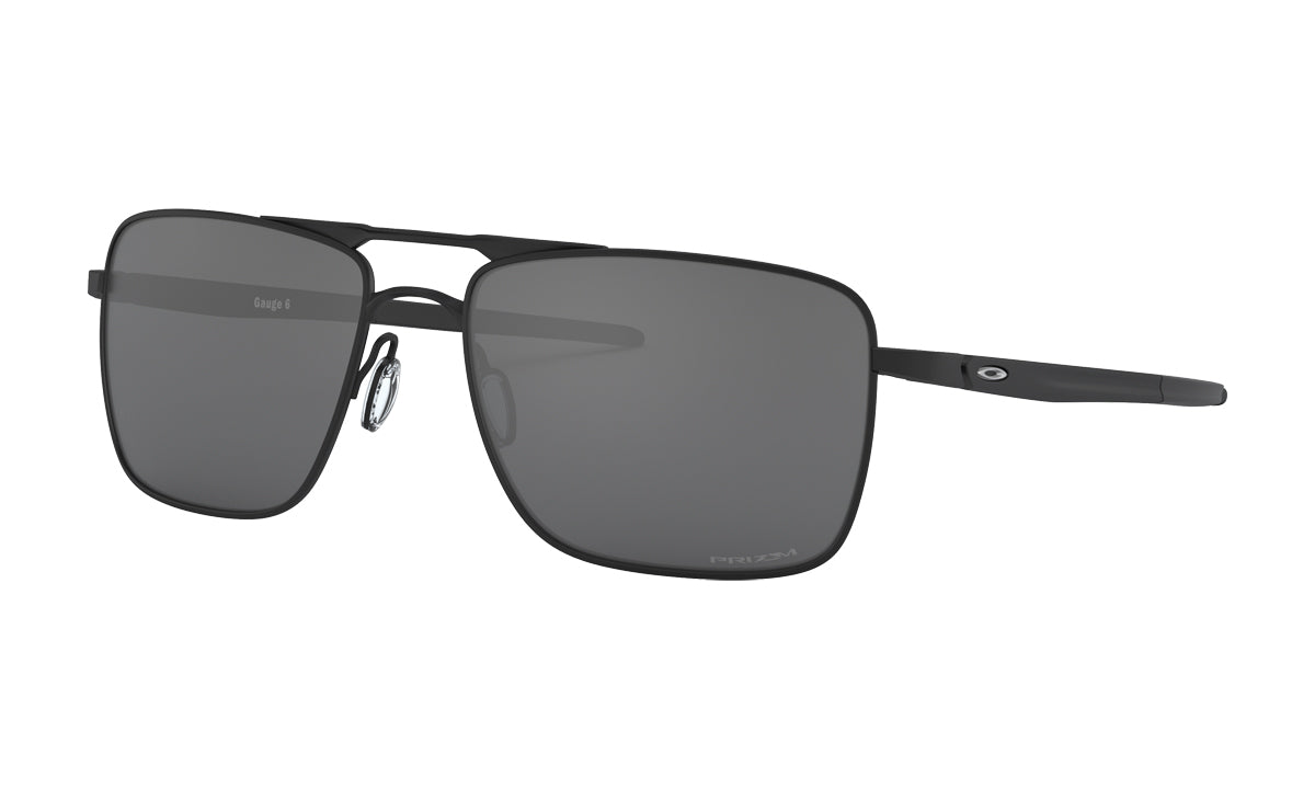 Men's Oakley Gauge 6 Sunglasses in Powder Coal/Prizm Black from the front view