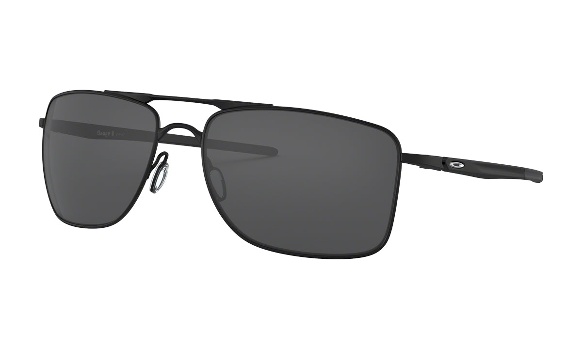Men's Oakley Gauge 8 Sunglasses in Matte Black/Grey from the front view
